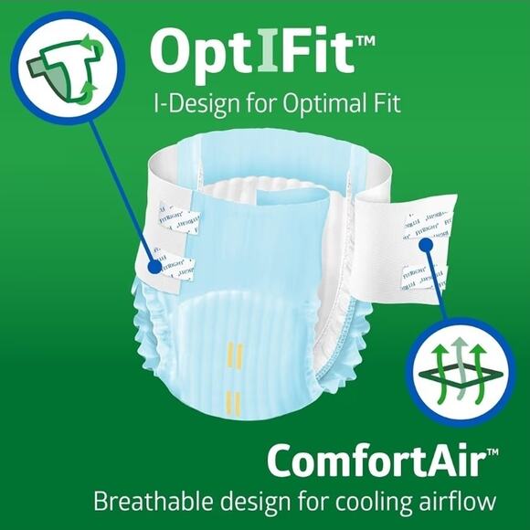 FitRight Extra+ Adult Diapers, Incontinence Briefs Large (44"-56") 20 Count - Picture 2 of 6
